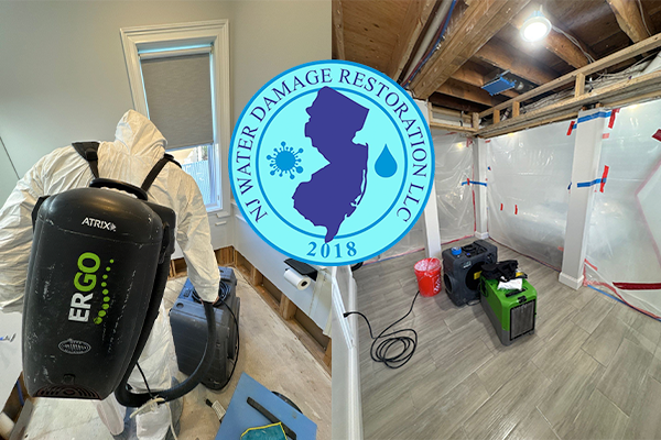 Water Removal Services New Jersey technician performing emergency water extraction in a flooded basement